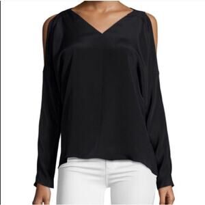 Ramy Brook Black Open Back Long Sleeve Riley Top Size Medium